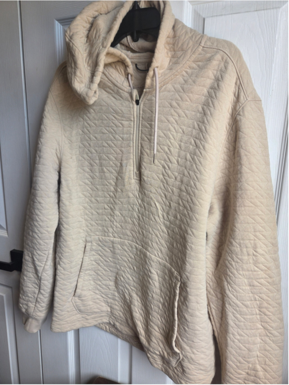 Women's All in Motion Quilted Quarter-Zip Sweatshirt Beige Size M